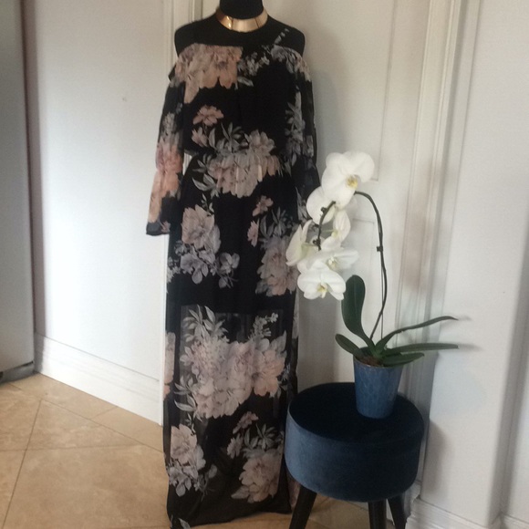Dresses & Skirts - off the shoulder BEAUTIFUL!!sheer maxi dress